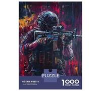 1000 Piece Jigsaw Puzzles for Adults Teenagers Warrior's Vigilance -2 Jigsaw Puzzle Fun Games Difficult Challenge Parent-child Interaction 38x26cm/1000pcs