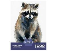 1000 Piece Jigsaw Puzzles for Adults Teenagers Watercolor Raccoon Puzzles for Adults Fun Games Difficult Hard Birthday And Unique Gifts 52x38cm/1000pcs