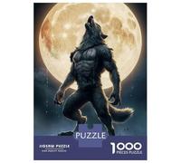 1000 Piece Jigsaw Puzzles for Adults Teenagers Werewolf Howling at The Moon Puzzles for Adults Brain Teaser Game Wall Art Birthday And Unique Gifts 70x50cm/1000pcs