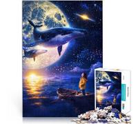 1000 Piece Jigsaw Puzzles for Adults teenagers “Whispering Whales” Made of wood,for age 14 years and over Decompressing Intellectual Educational Toy Artists' Collection, Fine Arts。size:50x75cm