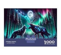 1000 Piece Jigsaw Puzzles for Adults Teenagers Wolf Constellation Night Scene Puzzles for Adults Family Game Home Decoration Birthday And Unique Gifts 70x50cm/1000pcs