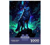 1000 Piece Jigsaw Puzzles for Adults Teenagers Wolf Howling at Starry Night Sky Jigsaws for Adults Hands-on Game A Work of Art for Is Ideal As A Gift 52x38cm/1000pcs