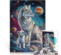 1000 Piece Jigsaw Puzzles for Adults teenagers Wolf on the planet Made of wood Suitable for people aged 14 and above Home decoration Great gifts and toys 。size:50x75cm/19.68x29.52inch