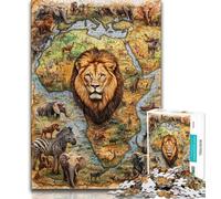 1000 Piece Jigsaw Puzzles for Adults & Teens African Animal World,Stress Reliever Staycation Kill Time Enhance Love between Couples (75x50cm)