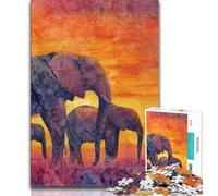 1000 Piece Jigsaw Puzzles for Adults & Teens African Elephants,Challenging Game for Is Ideal As A Gift for The Whole Family (75x50cm)