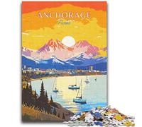 1000 Piece Jigsaw Puzzles for Adults & Teens Alaska Anchorage Travel Suitable for Ages 14 And Up Family Games Deal As Gifts for The Whole Family (size 38x52cm)