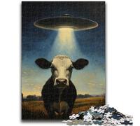 1000 Piece Jigsaw Puzzles for Adults & Teens Alien Spaceship And Cows Puzzles for Teenagers,Perfect for Game Nights, Colorful Toy for Home Gift (26x38cm)