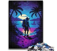 1000 Piece Jigsaw Puzzles for Adults & Teens Alone at The Night Beach Educational Stress Relief Toy Secret Santa Gifts for Age 14 26x38cm