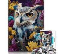 1000 Piece Jigsaw Puzzles for Adults & Teens Animal Owl,Challenging Game Toys Wall Decoration Unique Birthday And Xmas Gifts (38x26cm)