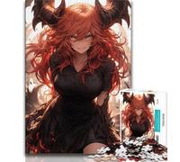 1000 Piece Jigsaw Puzzles for Adults & Teens Anime Demon Girl,Challenging Difficult with Fully Interlocking Randomly Shaped Pieces 75x50cm