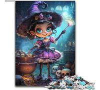 1000 Piece Jigsaw Puzzles for Adults & Teens Anime Witch Girl, Quiz Game Enhance Love between Couples for And Age 14 (Size 50x75cm)