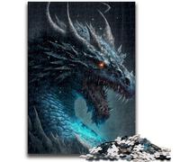 1000 Piece Jigsaw Puzzles for Adults & Teens Art Ice Dragon Puzzles,is Ideal As Gifts for The Whole Family Suitable for And 14 (38x26cm)