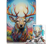 1000 Piece Jigsaw Puzzles for Adults & Teens Art Moose,Help The Brain Exercise Addictive Toys to Cultivate Patience Gift For Birthdays 38x26cm