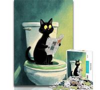 1000 Piece Jigsaw Puzzles for Adults & Teens Artistic Abstract Black Cat,Challenging Game for Is Ideal As A Gift for The Whole Family (38x26cm)