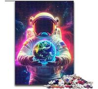 1000 Piece Jigsaw Puzzles for Adults & Teens Astronaut Holding The Earth Relax Games Educational Game for Birthday, Chrismas for And Age 14 Years Up (size 26x38cm)