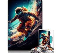 1000 Piece Jigsaw Puzzles for Adults & Teens Astronaut Surfing Teenager Jigsaw,Stress Reliever Staycation Kill Time Home Decoration Toys (size 38x26cm)