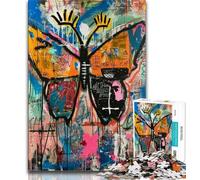 1000 Piece Jigsaw Puzzles for Adults & Teens Basquiat Style Butterfly Adult Puzzles,Fun Games Wall Decoration Unique Birthday And Xmas Gifts (size 75x50cm)
