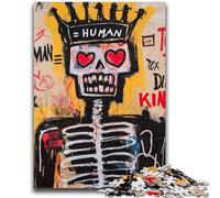 1000 Piece Jigsaw Puzzles for Adults & Teens Basquiat-style Skeleton King Stress Reliever Difficult Challenge Every Piece Is Unique - Challenging Family Fun Game 38x26cm