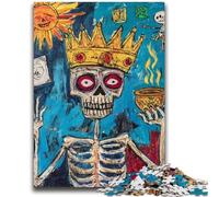 1000 Piece Jigsaw Puzzles for Adults & Teens Basquiat-style Skull Crown Challenging Game And Family Play A Work of Art for Age 14 50x75cm