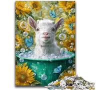 1000 Piece Jigsaw Puzzles for Adults & Teens Bathing Cow Educational Games Home Decoration Birthday Present, Gifts for Age 14+ 50x75cm