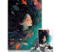 1000 Piece Jigsaw Puzzles for Adults & Teens Beautiful Girl in The Ocean 1000 Piece Puzzle,Birthday Present, Gifts, Wall Art for Ages 14+ (size 38x26cm)