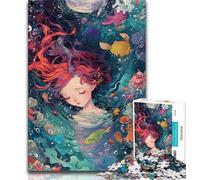 1000 Piece Jigsaw Puzzles for Adults & Teens Beautiful Girl in The Ocean Adult Jigsaw,Family Educational Games Home Decoration Gift 38x26cm