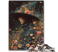 1000 Piece Jigsaw Puzzles for Adults & Teens Beautiful Girl with Flowers Educational Games Wall Decoration Unique Birthday And Xmas Gifts 26x38cm