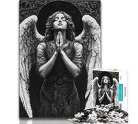 1000 Piece Jigsaw Puzzles for Adults & Teens Black And White Angel,Toys Educational Games Stress Relieving Parent-child Interaction 75x50cm