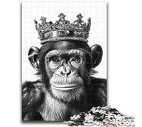 1000 Piece Jigsaw Puzzles for Adults & Teens Black And White Chimpanzee Puzzles for Teenagers,Perfect for Game Nights, Colorful Toy for Home Gift (75x50cm)