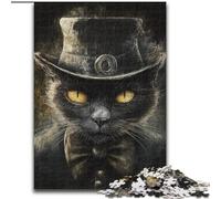 1000 Piece Jigsaw Puzzles for Adults & Teens Black Cat, Suitable for People Aged 14 And Above Challenging To Complete But Fun And Humorous Great Gift (Size 50x75cm)