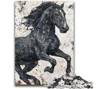 1000 Piece Jigsaw Puzzles for Adults & Teens Black Golden Horse Educational Games DIY Toys for Is Ideal As A Gift for The Whole Family 50x75cm