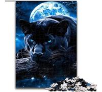1000 Piece Jigsaw Puzzles for Adults & Teens Black Panther Under The Moon Challenging Game And Family Play for Is Ideal As A Gift for The Whole Family 50x75cm