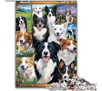 1000 Piece Jigsaw Puzzles for Adults & Teens Border Collie Collage, for Educational Game Challenge Toy Unique Home Decor And Gifts (Size 50x75cm)