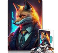 1000 Piece Jigsaw Puzzles for Adults & Teens Boss Fox in Suit 1000 Piece Puzzle,family Fun Games Is Ideal As A Gift for The Whole Family (size 38x26cm)