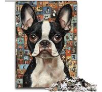 1000 Piece Jigsaw Puzzles for Adults & Teens Boston Terrier Dog Collage for And from 14 Years And over Hands-on Game Christmas Game Gifts (size 26x38cm)
