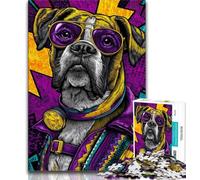 1000 Piece Jigsaw Puzzles for Adults & Teens Boxer Dog,Challenging Game Toys Wall Decoration Unique Birthday And Xmas Gifts (38x26cm)