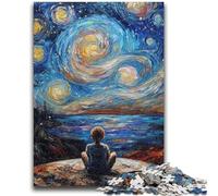 1000 Piece Jigsaw Puzzles for Adults & Teens Boy Under The Stars Challenging Game And Family Play A Work of Art for Age 14 26x38cm