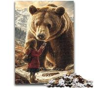 1000 Piece Jigsaw Puzzles for Adults & Teens Brown Bear And Little Girl Educational Games DIY Toys for Is Ideal As A Gift for The Whole Family 50x75cm