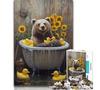1000 Piece Jigsaw Puzzles for Adults & Teens Brown Bear in The Toilet 1000 Piece Jigsaw,Educational Stress Relief Toy Great Gifts And Toys (size 38x26cm)