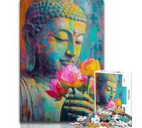 1000 Piece Jigsaw Puzzles for Adults & Teens Buddha Holding Flowers 1000 Piece Puzzle,family Fun Games Is Ideal As A Gift for The Whole Family (size 75x50cm)
