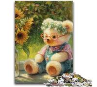 1000 Piece Jigsaw Puzzles for Adults & Teens Cartoon Teddy Bear 1000 Pieces for Adults,Decompressing Intellectual Educational Toy Perfect Decoration (38x26cm)