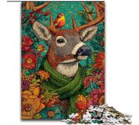 1000 Piece Jigsaw Puzzles for Adults & Teens Cat with Green Scarf, Suitable for People Aged 14 And Above Challenging To Complete But Fun And Humorous Great Gift (Size 50x75cm)