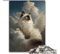 1000 Piece Jigsaw Puzzles for Adults & Teens Cat with Wings, Suitable for People Aged 14 And Above Challenging To Complete But Fun And Humorous Great Gift (Size 26x38cm)
