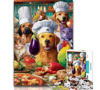 1000 Piece Jigsaw Puzzles for Adults & Teens Chef Dog 1000 Pieces for Adults,Secret Santa Gifts for Age 14 Years Up (size 75x50cm)