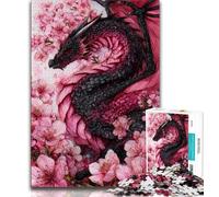 1000 Piece Jigsaw Puzzles for Adults & Teens Cherry Blossoms Japanese Dragon 1000 Pieces for Adults,Secret Santa Gifts for Age 14 Years Up (size 38x26cm)