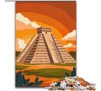 1000 Piece Jigsaw Puzzles for Adults & Teens Chichen Itza Pyramid Family Game Stress Reliever Difficult Challenge Secret Santa Gifts (38x26cm) 1000pcs