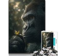 1000 Piece Jigsaw Puzzles for Adults & Teens Chimpanzees And Butterflies,Help The Brain Exercise Addictive Toys to Cultivate Patience Gift For Birthdays 38x26cm