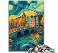 1000 Piece Jigsaw Puzzles for Adults & Teens City Under The Night Sky Educational Games DIY Toys for Is Ideal As A Gift for The Whole Family 26x38cm