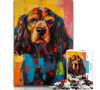 1000 Piece Jigsaw Puzzles for Adults & Teens Cocker Spaniel Dog 1000 Pieces for Adults,Decompressing Intellectual Educational Toy Perfect Decoration 75x50cm