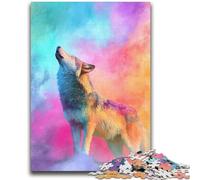 1000 Piece Jigsaw Puzzles for Adults & Teens Color Wolf Adult Jigsaw,Family Educational Games Home Decoration Gift (38x26cm)